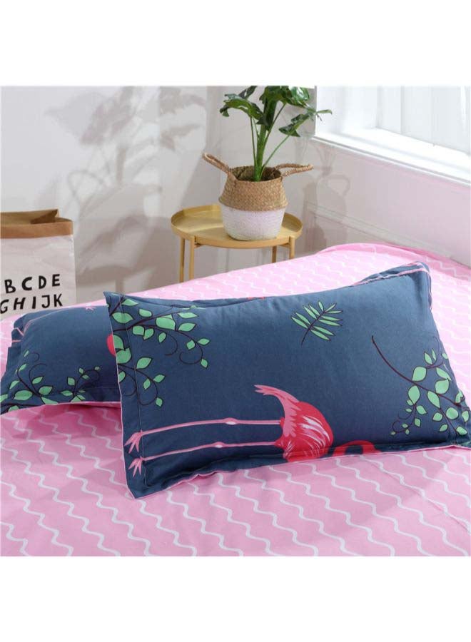 Beauenty 4-Piece Printed  Duvet Cover Set Polyester Pink/Blue/Green - Image 4