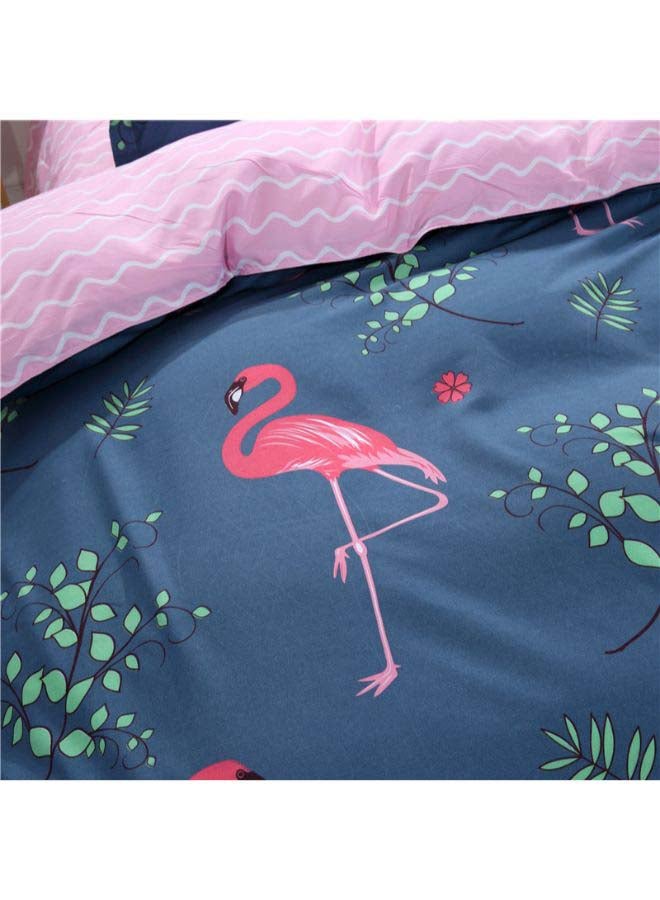 Beauenty 4-Piece Printed  Duvet Cover Set Polyester Pink/Blue/Green - Image 3