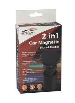 AUTOSMART 2 in 1 Car Magnetic Mount Holder Black  - Image 1
