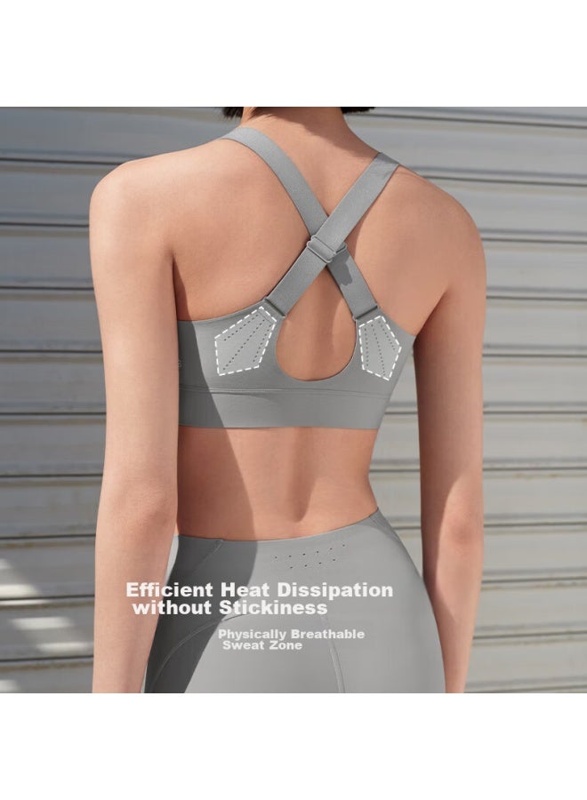 Ubras High-intensity Sports Bra, Women's Underwear, Wireless, Beautiful Back Brassiere, Cool Touch Style - Palm Leaf, Xl