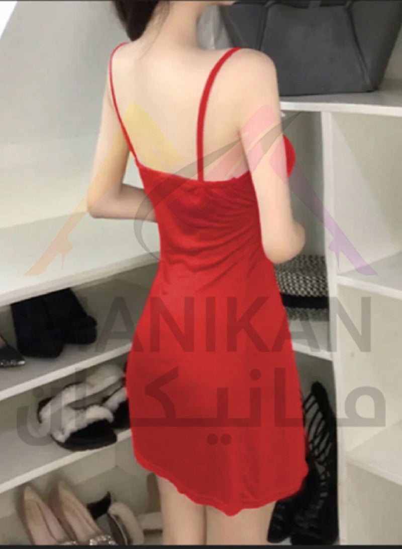 MANIKAN MANIKAN Women's Short Lingerie with One-Sided Open Design and Lace Trimmed Edges  - Image 3