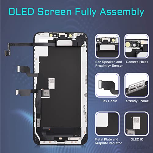 DGSCSMY [OLED] for iPhone Xs Max Screen Replacement 6.5" with Front Speaker Proximity Sensor OLED 3D Touch Display Digitizer Full Assembly Fix Tools Repair Front Glass A1921 A2101 A2102 A2103 A2104 - Image 2