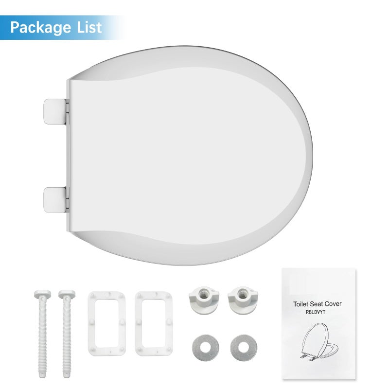 homfan Durable Round Toilet Seat with Slow Soft Close - Easy to Install and Clean, Never Loosens - White, Fits Most Round Toilets - Image 5