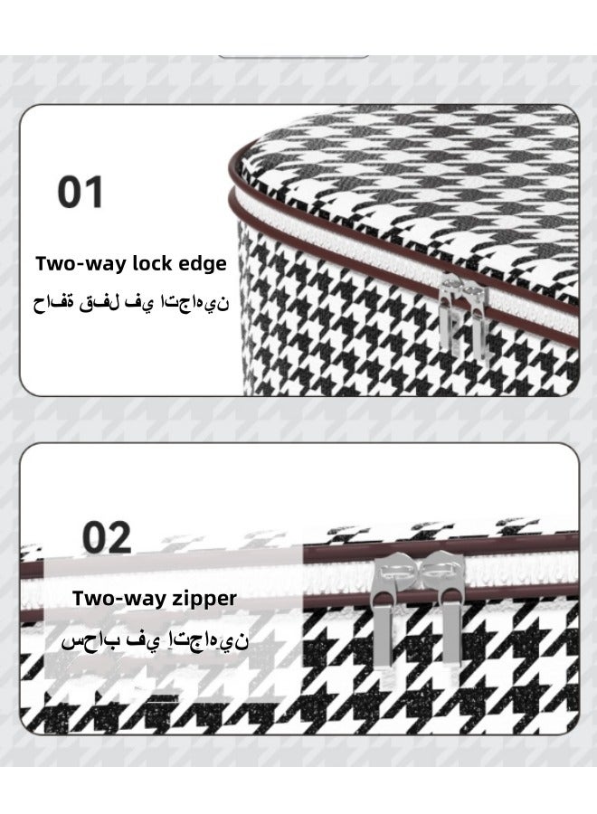 Aikenn 2pc 180l Large Storage Bag Non-Woven Quilt Storage Box Waterproof Clothes Storage Foldable Wardrobe Storage Box Storage Box For Blankets Quilts Sheets Pillows And Toys (Houndstooth)  - Image 5