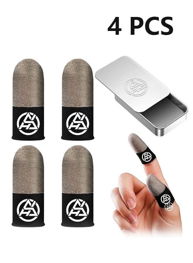 4 pcs Game Finger Sleeve,Breathable Finger Sleeves for Game Mobile Game - Thumb Sleeves for Smooth Extremely Thin, Finger Sleeves Fit Phone Tablet Devices - Image 1