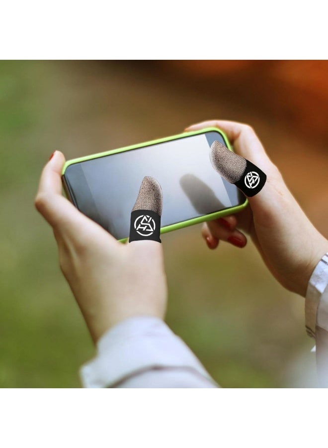 4 pcs Game Finger Sleeve,Breathable Finger Sleeves for Game Mobile Game - Thumb Sleeves for Smooth Extremely Thin, Finger Sleeves Fit Phone Tablet Devices - Image 5