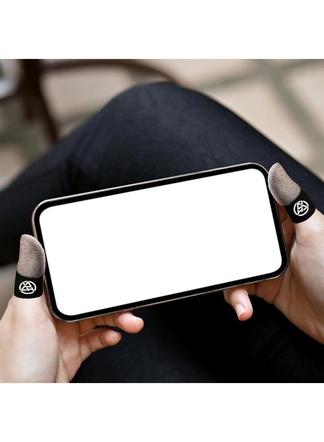 4 pcs Game Finger Sleeve,Breathable Finger Sleeves for Game Mobile Game - Thumb Sleeves for Smooth Extremely Thin, Finger Sleeves Fit Phone Tablet Devices - Image 2