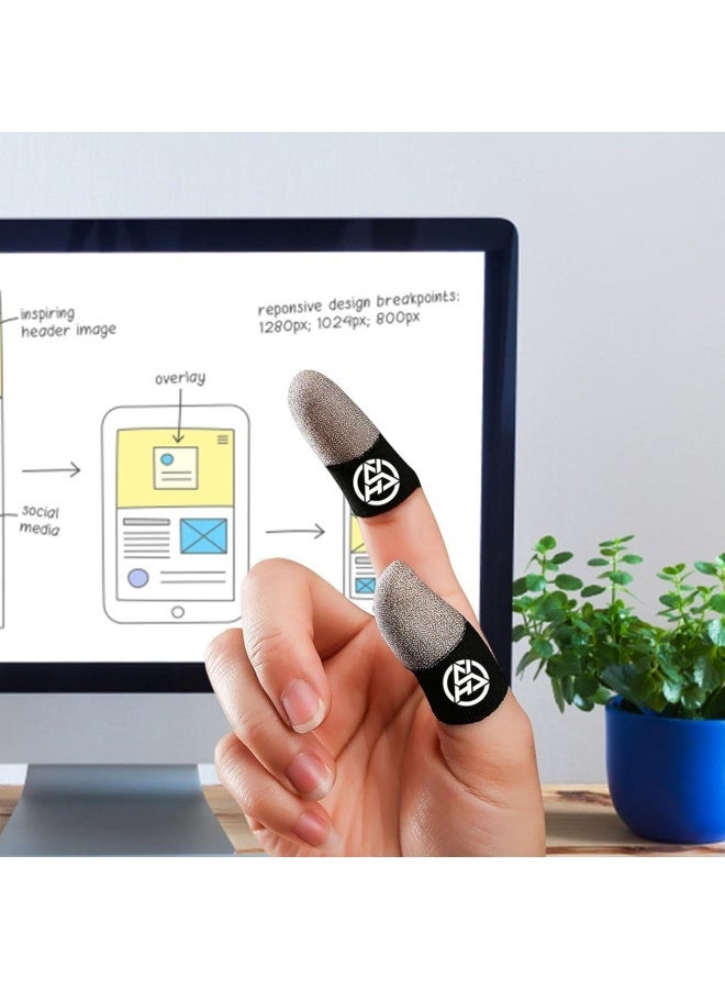 4 pcs Game Finger Sleeve,Breathable Finger Sleeves for Game Mobile Game - Thumb Sleeves for Smooth Extremely Thin, Finger Sleeves Fit Phone Tablet Devices - Image 3