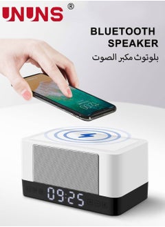 UNUNS Digital Alarm Clock,4 In 1 Wireless Charging Alarm Clock With Bluetooth Speaker And LED Lamp,LED Clock For Bedroom  - Image 2