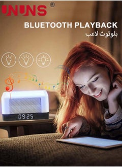 UNUNS Digital Alarm Clock,4 In 1 Wireless Charging Alarm Clock With Bluetooth Speaker And LED Lamp,LED Clock For Bedroom  - Image 5