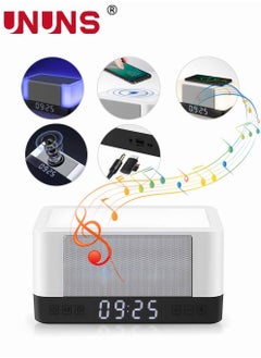 UNUNS Digital Alarm Clock,4 In 1 Wireless Charging Alarm Clock With Bluetooth Speaker And LED Lamp,LED Clock For Bedroom  - Image 1