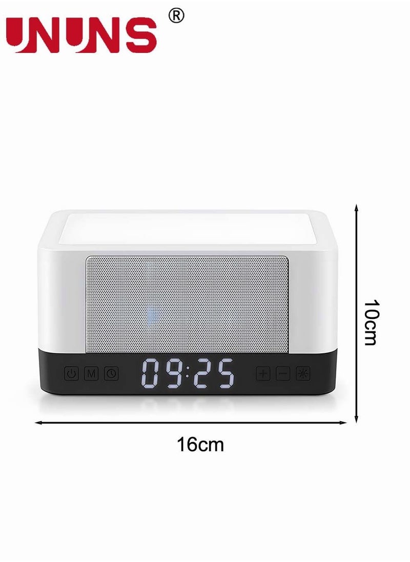 UNUNS - Digital Alarm Clock,4 In 1 Wireless Charging Alarm Clock With Bluetooth Speaker And LED Lamp,LED Clock For Bedroom - Image 1