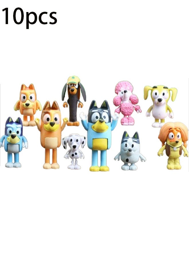 Sparklepals 10 pcs Sparklepals Bluey Family and Friends Set Action Figures 5-8cm  - Image 1