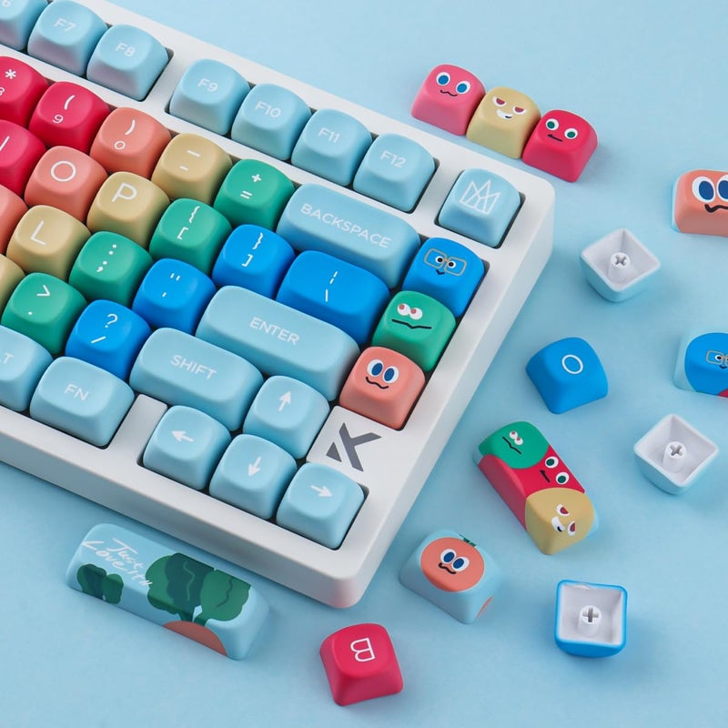 Hyekit PBT Keycaps MOA Profile MayDay Cute Keycaps 130 Keys Dye-Sublimation Kawaii Keycap Set for Cherry MX Magnetic Switches Mechanical Keyboard - Image 5
