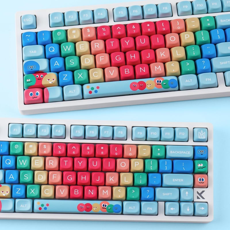 Hyekit PBT Keycaps MOA Profile MayDay Cute Keycaps 130 Keys Dye-Sublimation Kawaii Keycap Set for Cherry MX Magnetic Switches Mechanical Keyboard - Image 3