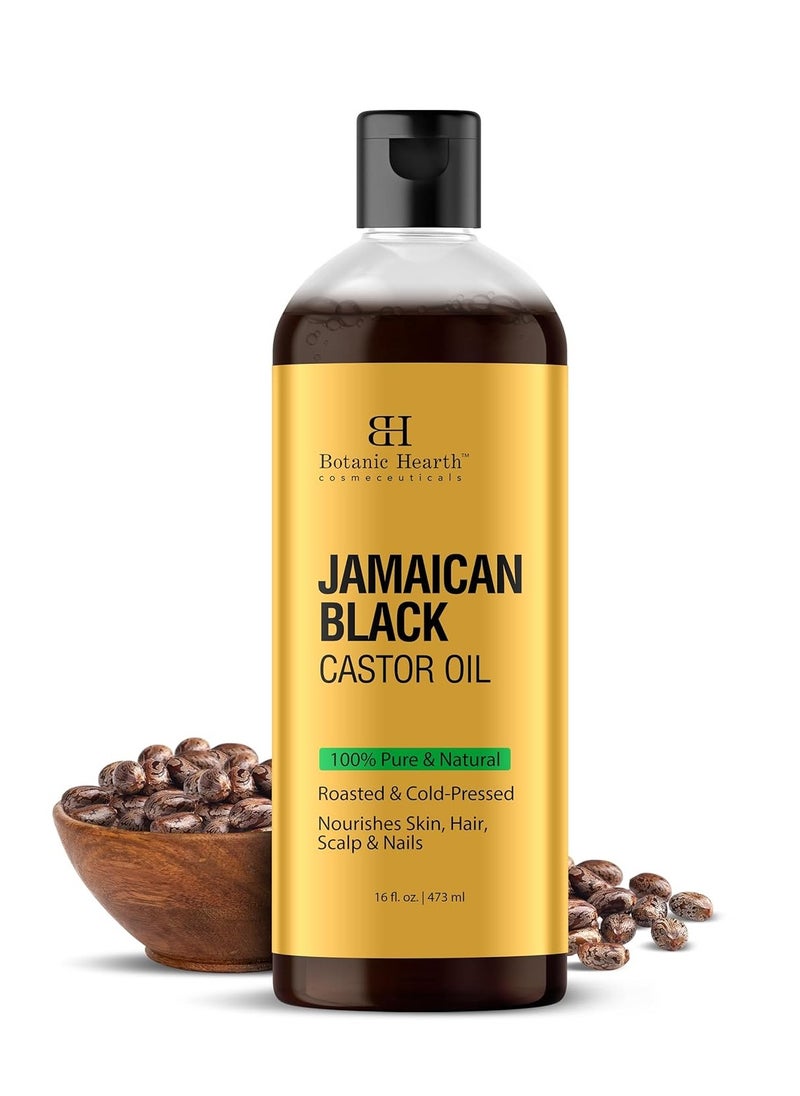 Botanic Hearth Botanic Hearth Jamaican Black Castor Oil (16 fl oz) | Roasted & Cold-Pressed | Promotes Hair Growth & Natural Skin Care | Ideal for Massage, Scalp, Hair & Nails  - Image 1