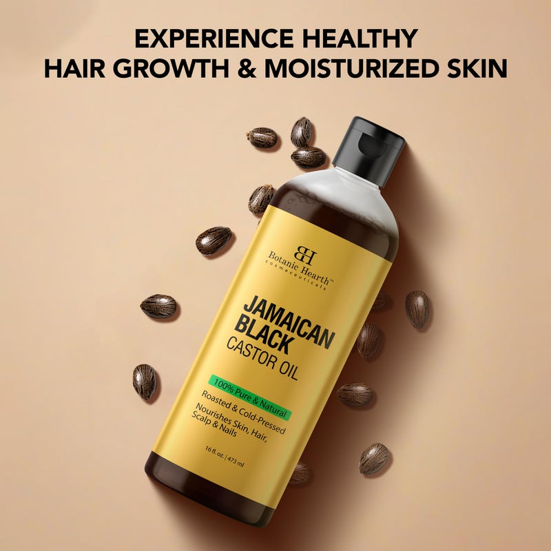 Botanic Hearth Castor Oil | 100% Pure & Natural, Cold Pressed, Organic | 16 fl oz| for Hair, Eyelashes & Eyebrows | Hexane Free, Fast Absorbing - Image 2