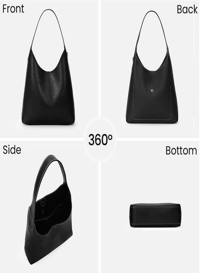 HICARRY Faux Suede Hobo Bags Vegan Leather Shoulder Bag Tote for Women with Cherry Charm Slouchy Designer Handbag Purse Fall Fashion - Image 3