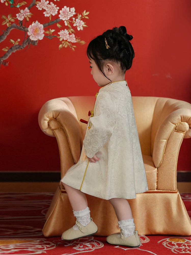 Girls' Dress Spring Long-Sleeved Chinese Style Retro Improved Cheongsam One-Year-Old Clothing Baby Girl Birthday Princess Dress - Image 4