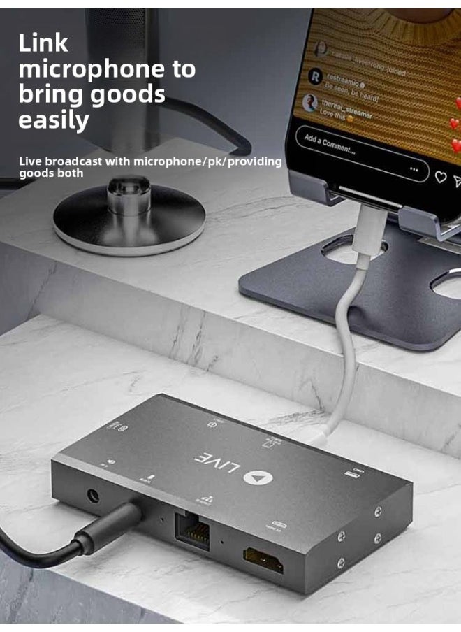 Generic - Applicable To For Apple For Iphone Mobile Phone Live Converter Lightning Expansion Dock Acquisition Card HDMI Screen Network-Color:Suitable For Apple (supreme Model) Live Broadcast Converter - Image 1