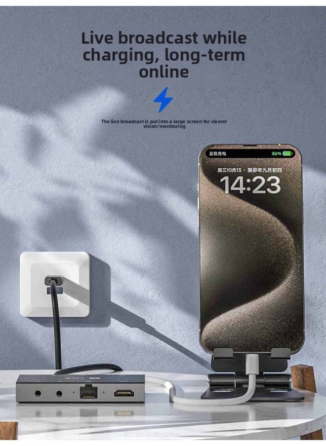 Generic - Applicable To For Apple For Iphone Mobile Phone Live Converter Lightning Expansion Dock Acquisition Card HDMI Screen Network-Color:Suitable For Apple (supreme Model) Live Broadcast Converter - Image 1