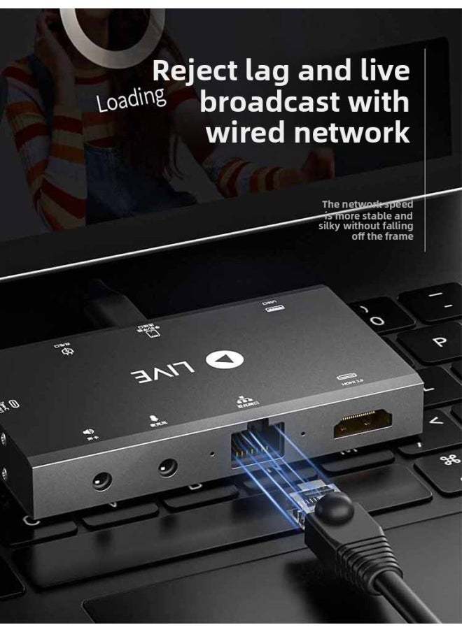 Generic - Applicable To For Apple For Iphone Mobile Phone Live Converter Lightning Expansion Dock Acquisition Card HDMI Screen Network-Color:Suitable For Apple (supreme Model) Live Broadcast Converter - Image 1
