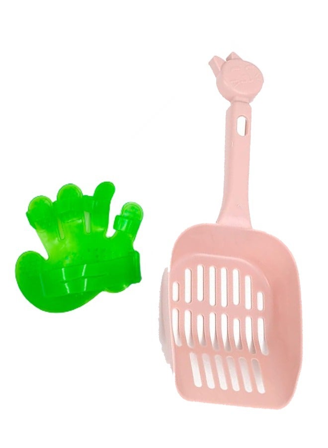 NKX Handheld Pet Litter Scoop with Grooming Silicone Gloves  - Image 2