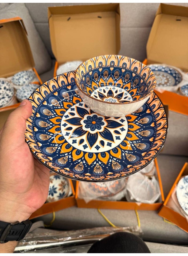 طقم عشاء بورسلين بيدخل الفرن والميكروبف - Image 5