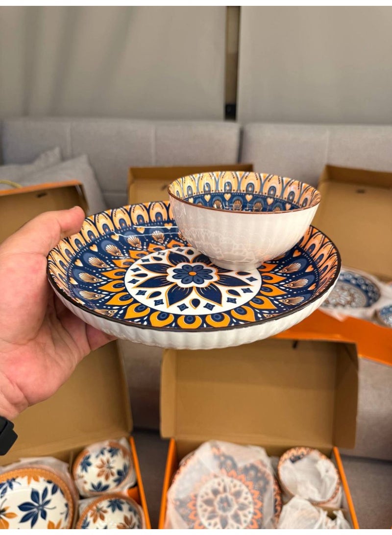 طقم عشاء بورسلين بيدخل الفرن والميكروبف - Image 4