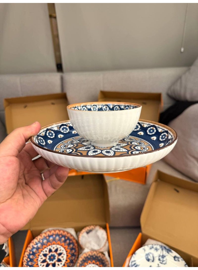 طقم عشاء بورسلين بيدخل الفرن والميكروبف - Image 3