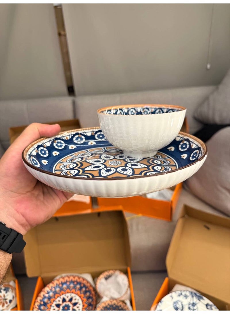 طقم عشاء بورسلين بيدخل الفرن والميكروبف - Image 2