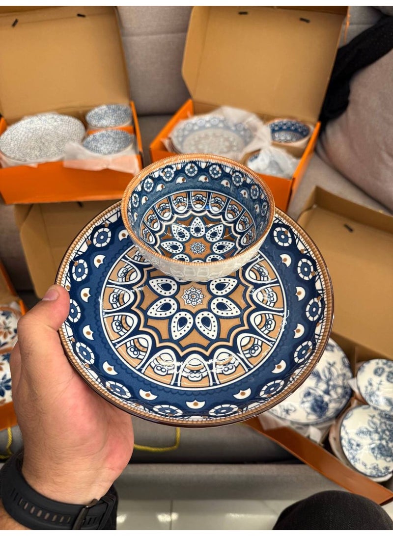 طقم عشاء بورسلين بيدخل الفرن والميكروبف - Image 1