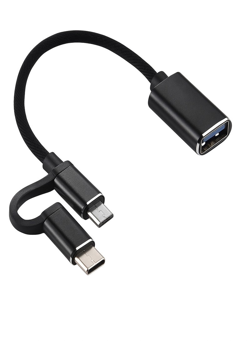 باور بلس محول OTG 2 في 1 – من USB أنثى إلى Micro USB وType-C، تصميم على شكل Y، بطول 10 سم، لنقل البيانات وتشغيل الأجهزة على هواتف أندرويد والأجهزة اللوحية - Image 4
