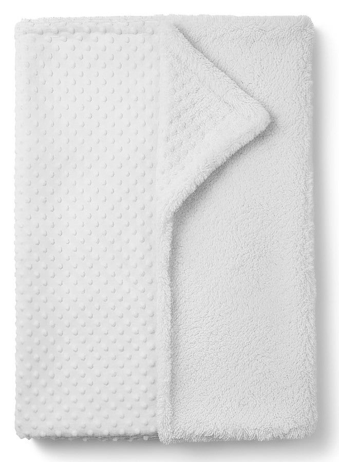 فوي دروب بطانية أطفال فائقة النعومة من فوي دروب | بطانية مزدوجة الطبقات دافئة للأطفال حديثي الولادة والرضع والأطفال الصغار | بطانية مريحة لسرير الأطفال وعربة الأطفال والسفر للأولاد والبنات (أبيض) - Image 4