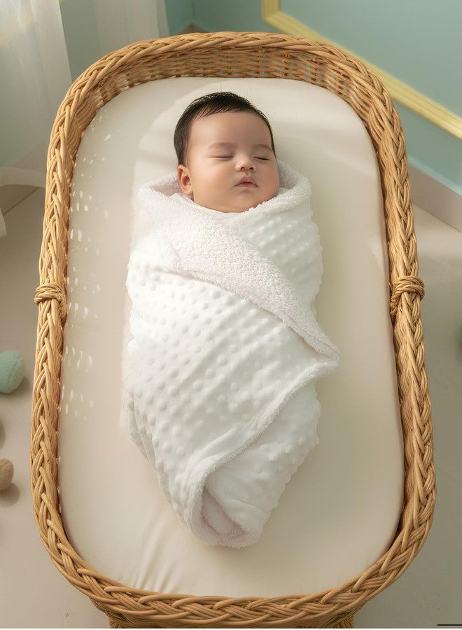 فوي دروب بطانية أطفال فائقة النعومة من فوي دروب | بطانية مزدوجة الطبقات دافئة للأطفال حديثي الولادة والرضع والأطفال الصغار | بطانية مريحة لسرير الأطفال وعربة الأطفال والسفر للأولاد والبنات (أبيض) - Image 1