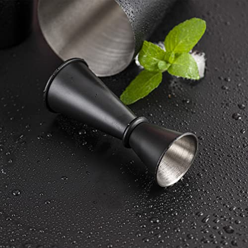 JNWINOG Cocktail Shaker Set 4-Piece Boston Shaker Kit with 20oz/25oz Shaker,Strainerand 0.5/1oz Double JiggerBar Set for Home Drink Mixer Bartendiing (Matte Black, 20oz/25oz) - Image 3