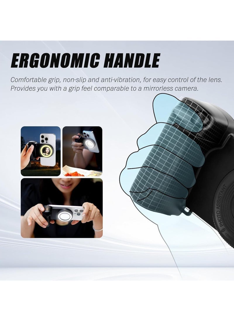 ELTRAZONE Magnetic Selfie Ring Light, Rechargeable LED Fill Light, Snap Grip with Wireless Bluetooth Remote Control for iPhone, Smartphone Camera Handle, Video Photo Shooting Acccessory Compatible with Magsafe - Image 4