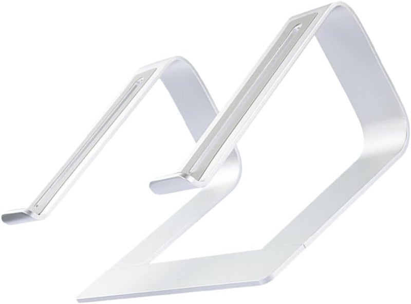 Aluminum Laptop Stand with Adjustable Height and Detachable Design, Ventilated Computer Cooling Rack for Desktops, Anti-Slip Silver Notebook Holder Suitable for Office and Home Use - Image 1