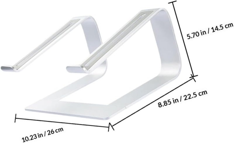 Aluminum Laptop Stand with Adjustable Height and Detachable Design, Ventilated Computer Cooling Rack for Desktops, Anti-Slip Silver Notebook Holder Suitable for Office and Home Use - Image 2