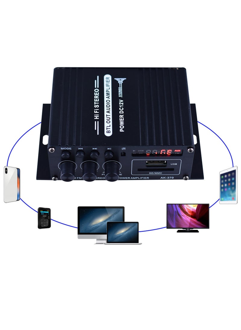 Generic AK370 Mini Audio Power Amplifier Portable Sound Amplifier Speaker Amp for Car and Home  - Image 4