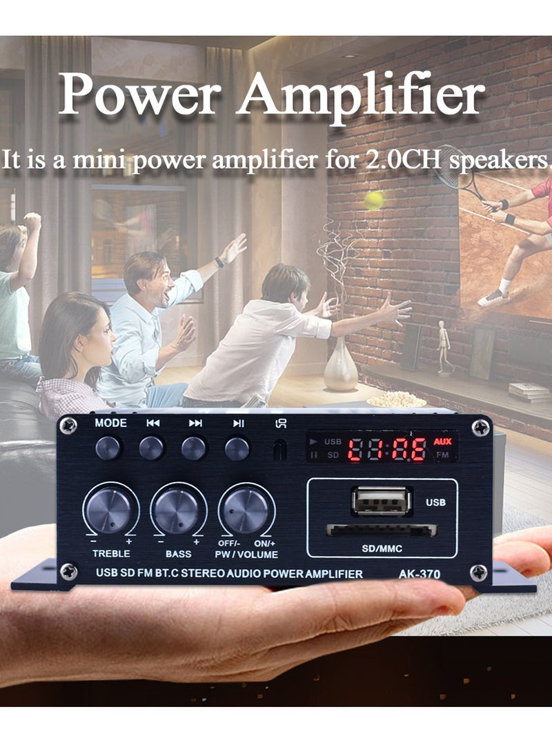 Generic AK370 Mini Audio Power Amplifier Portable Sound Amplifier Speaker Amp for Car and Home  - Image 2