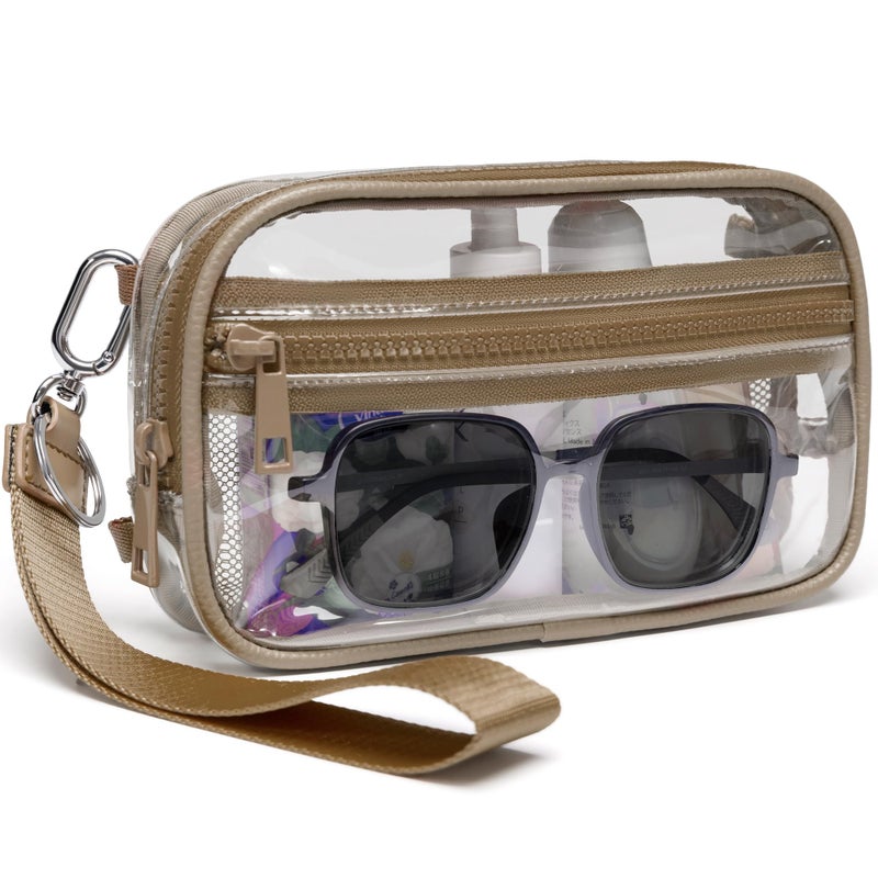 FODOKO Clear Crossbody Bag for Women Stadium Events Purse and handbags Wristlet Wallet with 2 Zippers for Concerts Sports Festivals - Image 1