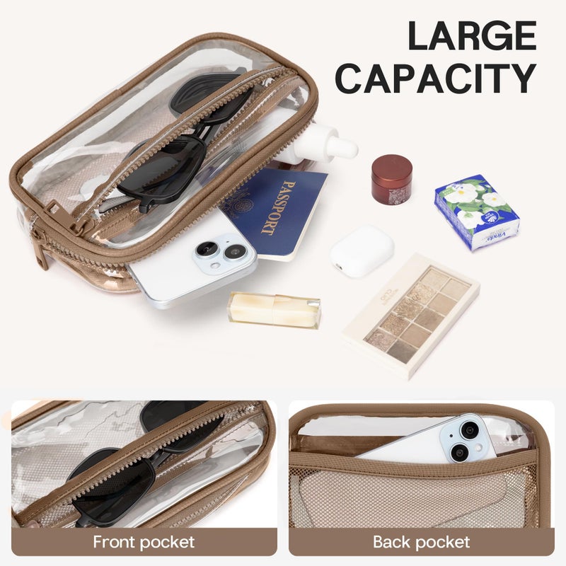 FODOKO Clear Crossbody Bag for Women Stadium Events Purse and handbags Wristlet Wallet with 2 Zippers for Concerts Sports Festivals - Image 4