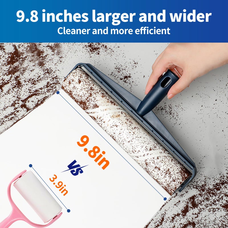 Floor Lint Rollers for Pet Hair Extra Sticky Mop，9.84in with 51.2in Long Handle Large Lint Remover Roller for Carpet Cleaner Cars, Clothing, and Pet Hair Picker from Floors - Image 3