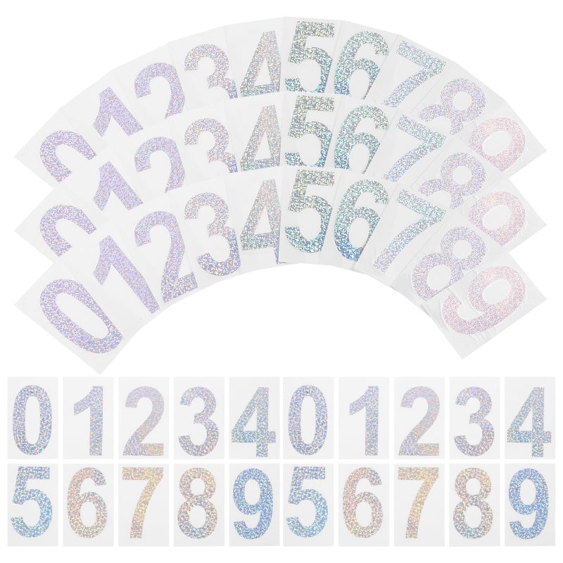 5 Sets Reflective Numbers Stickers Adhesive Numbers Stickers Mailbox Numbers Stickers - Image 1
