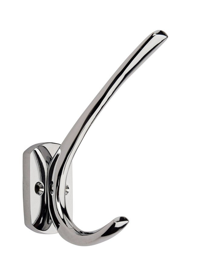 HOBKNOBS (Set of 6 Chrome Plated Wall/Wooden Mounted 105mm(H) Hook Hanger - White & Silver.. - Image 2