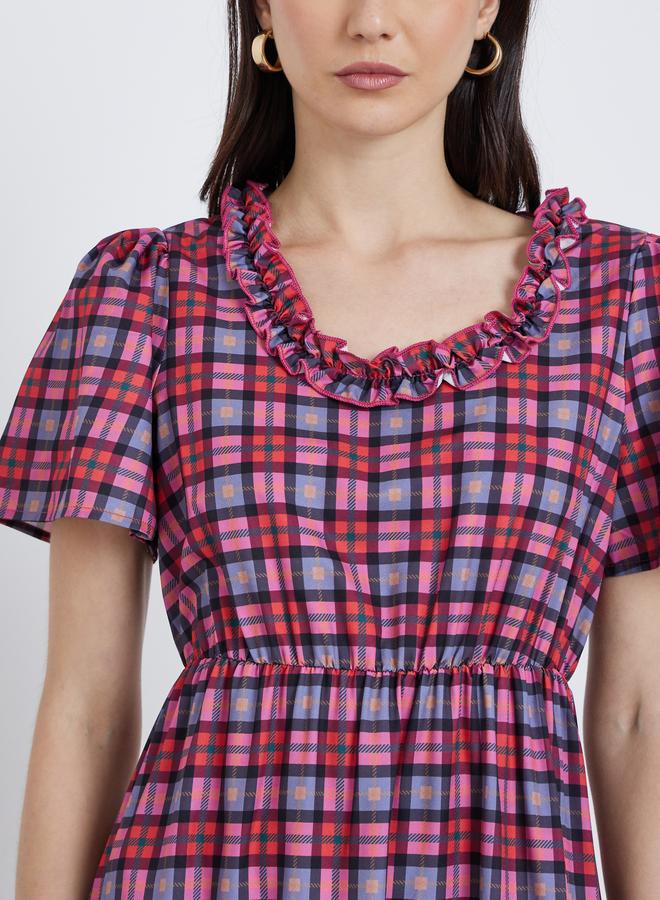 تايك تو فستان طويل بطبعة مربعات - Image 4