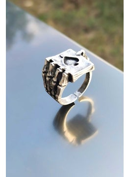 The Collection Ace of Spades Adjustable Silver Plated Ring Cube Bracelet and Necklace Set  - Image 4