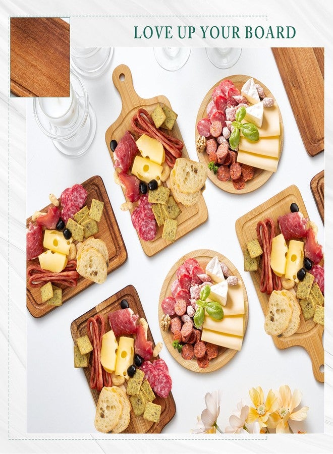 Maxcheck 1 Set Baby Shower Bridal Game Prizes for Winners Round Cheese Board Set Wood Mini Charcuterie Board with Knives and Forks Thank You Card with Gift Box for Guests Wedding (Acacia) - Image 5