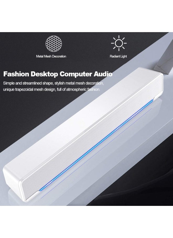 FunMay SADA V-196 USB Wired Computer Speaker Soundbar with Subwoofer, LED Light, 3.5mm Audio, Stereo Bass for PC, Laptop, TV, Smartphone, MP3/MP4  - Image 2